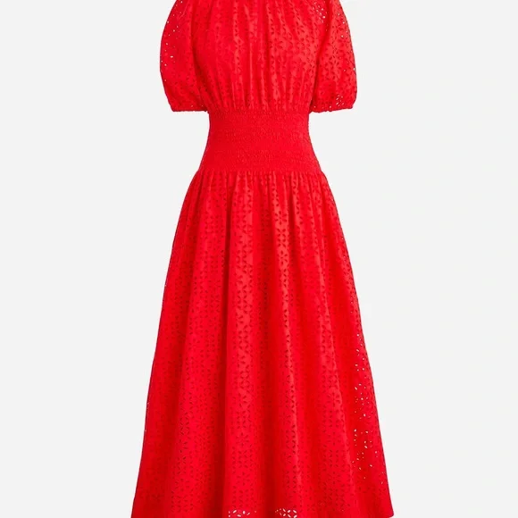 NWT J. Crew Provence smocked-waist midi dress in eyelet - Picture 6 of 12